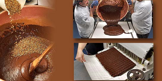 Photo of fudge pieces being made in an Alaska Wild Berry Candy Kitchen