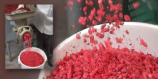 Photo of confections being made in an Alaska Wild Berry Candy Kitchen