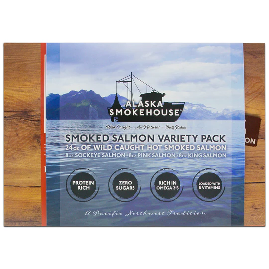 Alaska Smokehouse's Trio of Smoked Salmon Variety Pack